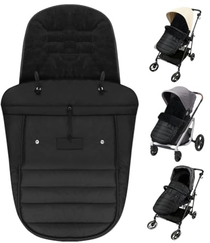 AOOWU åkpåse barnvagn vinter, baby åkpåse baby vinteråkpåse babyskål med dragkedja, gosig säck babyfilt barnvagn, universell och vattentät, maskintvättbar