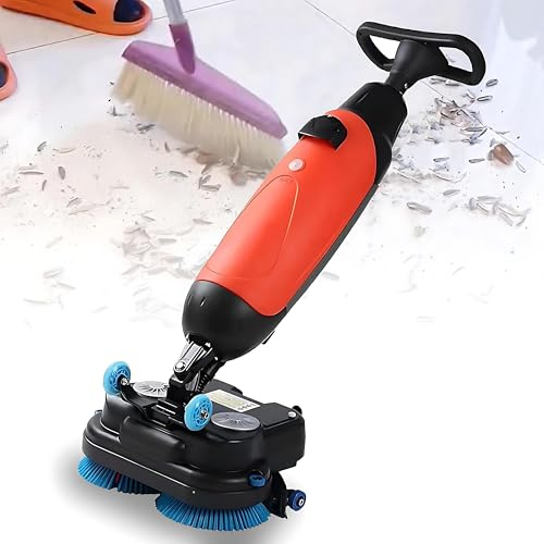 Dfdieratve Macchina Lavaggio e Lucidatura Pavimento, Mop Elettrico Senza Fili a Spinta, Doppia Spazzola 360°, per Pavimenti in Ceramica in Ambienti Commerciali e Casa