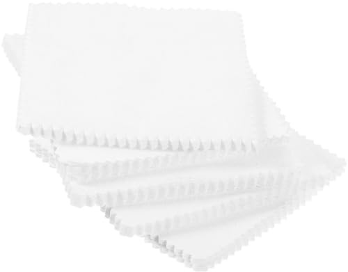 PACKOVE Paños de Limpieza para Joyas 100 Unidades 8x8 Cm Microfibra de Color Claro para Pulir Plata y Oro, Herramienta Portátil para Limpiar y Restaurar Brillo en Relojes y Accesorios