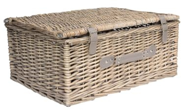 Arthur Cameron - Beedon Natural Wicker Hamper Basket & Gift Basket - Perfect as a Blanket Basket & Home Accessories (Buff, Small)