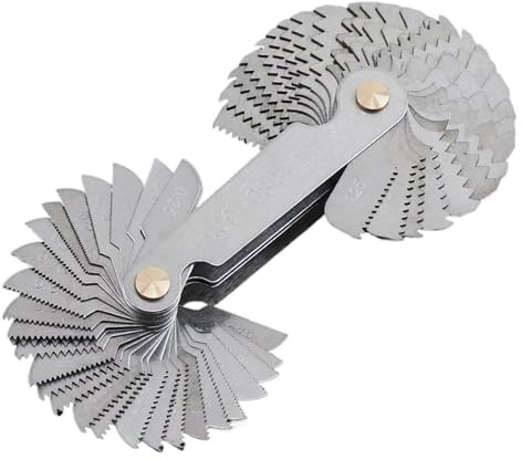 Gewindesteigungs-Prüflehre, 58 Gewinde-Schraubensteigungslehre, metrisches Zoll 55 60 Grad, silberner Kohlenstoffstahl(55 Degree Inch)