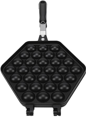 Mtlavishness Bubble Waffle Pan Antiadherente Doble Cara Estufa Bubble Waffle Maker con Asas Anti Escaldaduras para Uso Comercial en el Hogar Antiadherente Bubble Waffle Pan Bubble