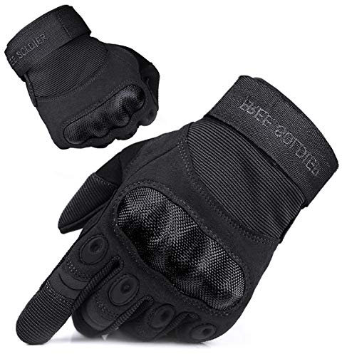 FREE SOLDIER Outdoor Handschuhe Herren Taktische Trainings Motorradhandschuhe Kletter Tactical Handschuhe Vollfinger Handschuhe Gilt für Radfahren Airsoft Militär Paintball (M,Schwarz)