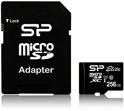 Silicon Power 256 GB Micro SDXC Memory Card with SD Adapter,Elite Colorful, UHS Speed I (U1) Class 10, Compatible with all DSLR Camcorders, SDHC, SDXC and 4K Devices