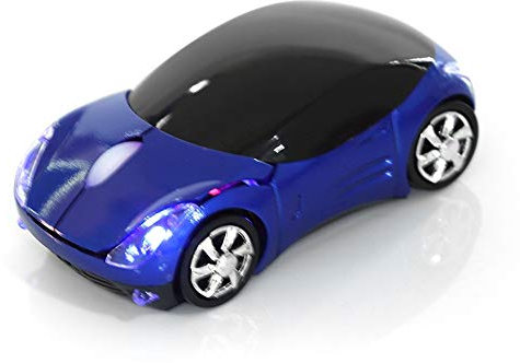 Bewinner Wireless Mouse for Kids, 2.4G Wireless Mouse with USB Receiver, Car Wireless Mouse Bluetooth Optical Mouse 1600DPI for Laptop PC Tablet Gaming Office Mac Windows (Blue)