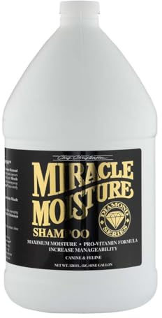 Chris Christensen Diamond Series Miracle Moisture Shampoo - Professionelles Hundeshampoo für Intensive Feuchtigkeitspflege und seidiges Fell - Sanft und wirkungsvoll, 3,8 l