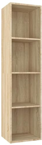 vidaXL Bücherregal TV Schrank Wandregal Standregal Aktenregal Raumteiler Fernsehtisch Lowboard Regal Fernsehschrank Sonoma Eiche 36x30x143cm Holzwerkstoff