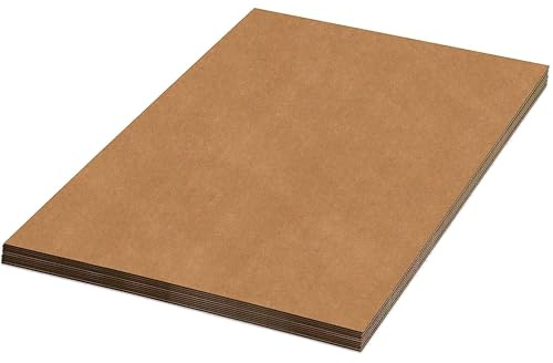 BOX USA Corrugated Cardboard Sheets 24 x 72 (5 Pack) Large Card Board for Layer Separation Packaging Mailing Shipping Packing, and Protecting Products from Forklift Damage - 5 Pack