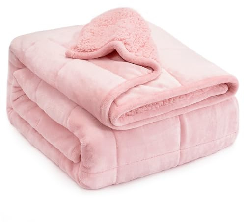 Lofus Gewichtsdecke aus Sherpa-Fleece, 9 kg, schwere Decke mit weichem Plüsch-Flanell, wendbar, Queen-Size-Größe, superweich, extra warm, gemütlich, flauschige Decke, 152,4 x 203,2 cm, für