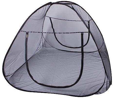 Windhager Moskitonetz POP-UP, 180 x 200cm, großes Mückennetz für Doppelbett, Insektenschutz, anthrazit, 03276