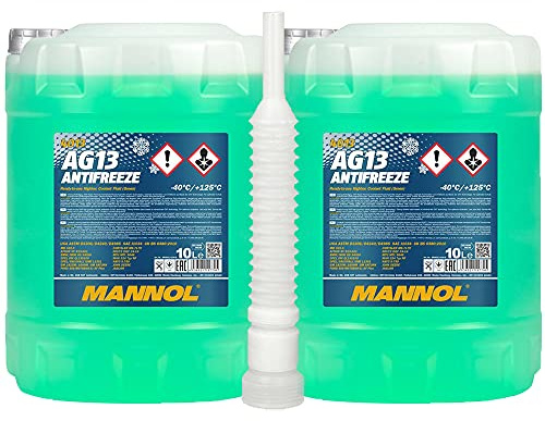MANNOL 2 x10 Liter, 4013 Antifreeze AG13 (-40) Hightec Kühlerfrostschutz verdünnt
