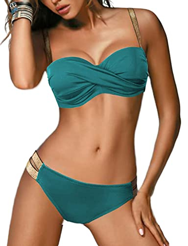 UMIPUBO Swimsuits for Women Push Up Padded Bikini Sets Low Waisted Swimwear Two Piece Bathing Suits Swimming Costume