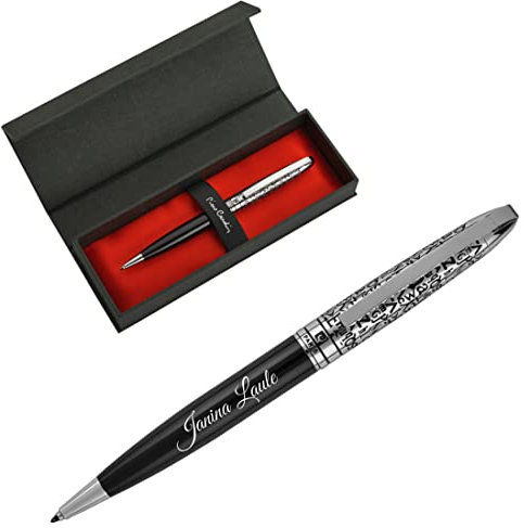 Pierre Cardin® JACQUES Kugelschreiber mit Gravur | Premium Stift Etui | blaue Mine | edel | personalisiertes Geschenk | Namen | graviert | Jahrestag | Geburtstag