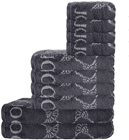 Joop! Handtuch Set, 10-TLG - Cornflower, 2X Duschtuch, 4X Handtuch, 4X Gästetuch Anthrazit Set