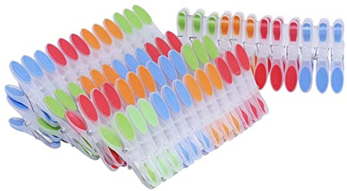 PRATIKO LIFE 60 Mollette Clip per Bucato Antisegno Antivento Soft Colorate Maxi Scorta