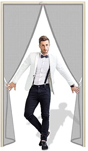 Fliegengitter Insektenschutz, 160x240cm Fenster Rollo Insektenschutzrollo Ohne Bohren Kinderleichte Klebemontage - Grau Z