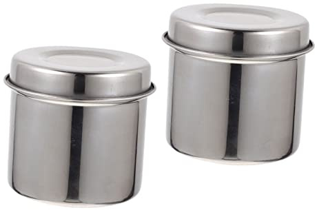 Bocal à Pommade en Acier Inoxydable, Lot de 2, Argenté | Coton et Gaze, Résistance à Corrosion, Structure Anti-casse, Format Pratique