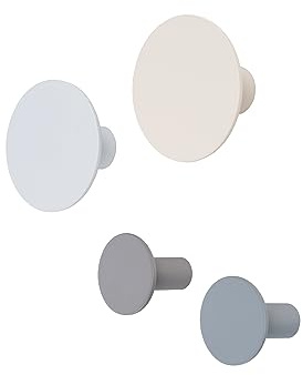 blomus | Wandhaken PONTO | 4er Set runde Garderobenhaken | Farben Tradewinds | 4 Farben