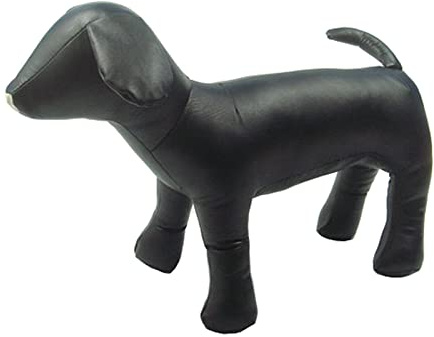 1 Stück Hund Schaufensterpuppe PU Leder Stehposition für Display Hundespielzeug schwarz M