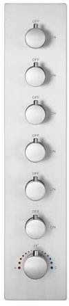 SWHC Dusche Thermostat Chromfarbe Duscharmatur Mischbatterie Messing Duschamatur mit Verbrühungshemmender Oberfläche Verborgen 6 Funktionen Duscharmaturen