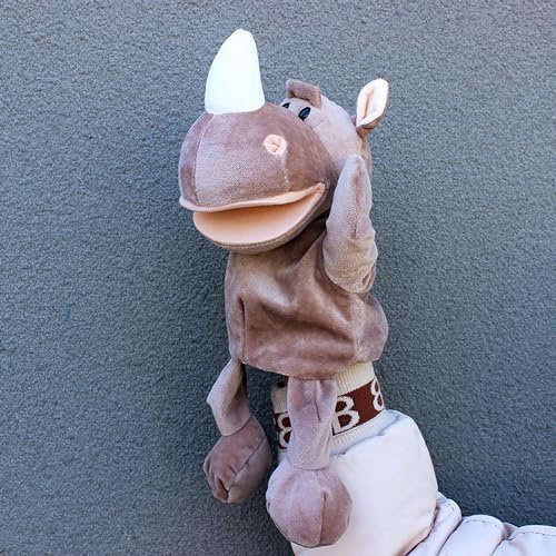 LOMTRATS Marionetas de mano de animales para niños, incluye lobo, tigre, león, mono con patas, perfectas para contar historias, enseñanza, preescolar, regalos de cumpleaños (boca abierta móvil)