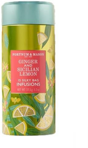 Fortnum and Mason, Sicilian Ginger Lemon Infusion, 15 Silky Tea Bags (1 Pack)