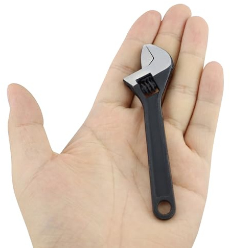 KZNKZN Tiny Yet Mighty - 4 Inch Mini Adjustable Wrench for Precision Work - Versatile Hand Tool for Industrial and Automotive Maintenance (Black)