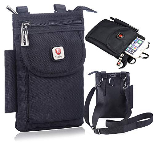 Hengwin Nylon Handy Tasche Gürteltasche Kompatibel mit iPhone 16 Pro Max 16 Plus, iPhone 15 14 13 12 Pro Max, Samsung Galaxy S25 S24 S23 Ultra S25+ F06 A06 5G Umhängetasche Handyhalter mit Gürtelclip