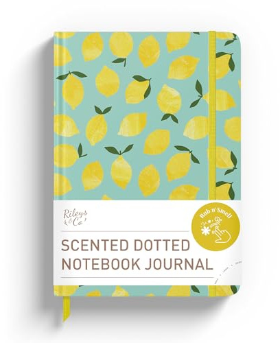 Rileys Co prickig journal anteckningsbok 20 x 15 cm, inbunden anteckningsbok motiverande dagbok - motiverande anteckningsböcker (citron)