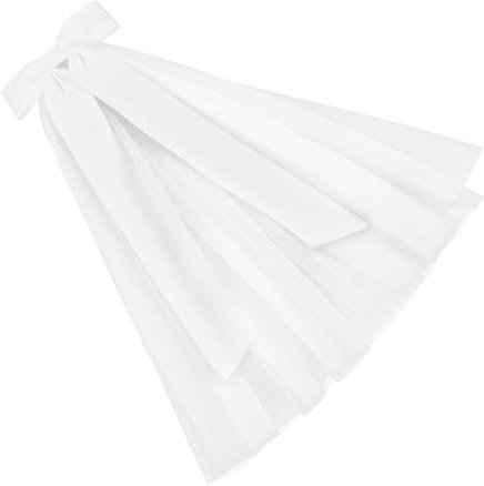 JEWEDECO Hochzeits-braut Schleier Mit Romantischer Schleife Zweilagiger Kurzer Perlenweißer Brautschleier Perfektes Accessoire Für Hochzeiten Und Fotoshootings