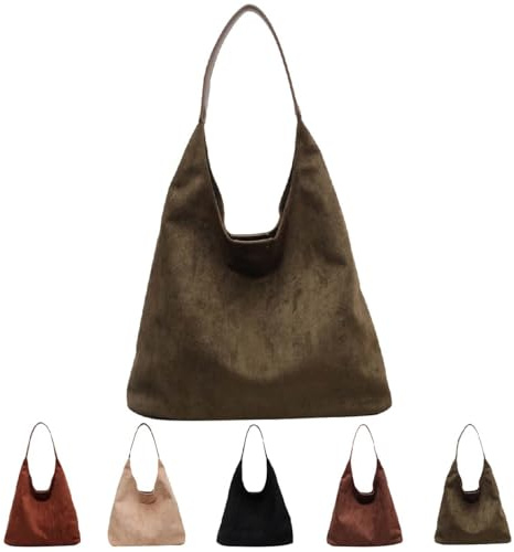 Generisch Wildleder Tasche Damen,Damen Wildleder Handtasche,Wildleder Shopper Tasche,Tragetasche,Schultertasche,Beuteltasche Damen-Shopper (Grün)
