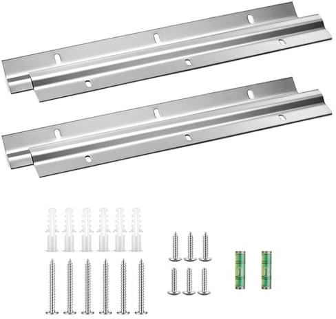 Wilsonzin Rail Fixation en Z pour Miroir Lourd, Support Montage Encastré avec Vis Cintre, Miroir Lourd Emboîtement Accroche Suspendre pour Tableaux Œuvres d'Art et Supports Muraux