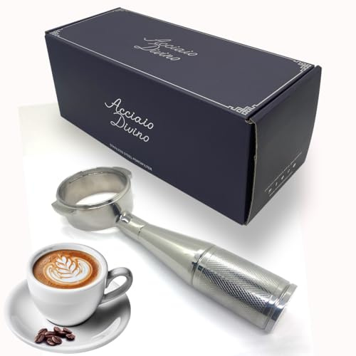 Bottomless Naked 58mm Premium Solid Stainless-Steel Handle & Body Espresso Portafilter & 18g Filter Basket Fits E61 ECM, Rocket, Bezzera, Lelit, Profitec, Expobar, Flair 58
