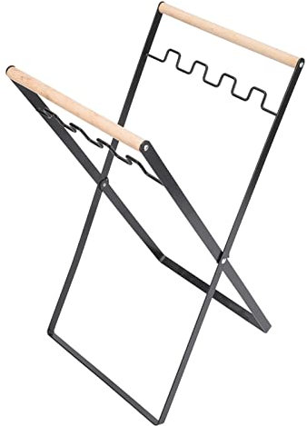ZJchao Support de Sac Poubelle en Fer Pliable et Portable avec Poign e en Bois pour Jardin Pelouse et Collecte des D chets