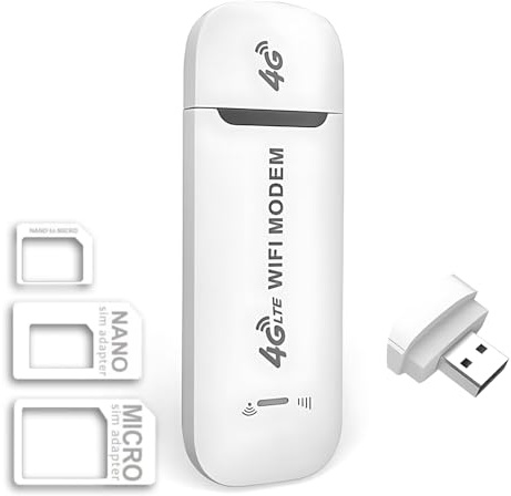 Módem SIM 4G LTE Wifi portátil, enchufe USB, router inalámbrico con soporte para ranura para tarjetas SIM, soporte para Hotspot de viaje portátil LTE B1/B3/B7/B8/B20/B38/B40/B41