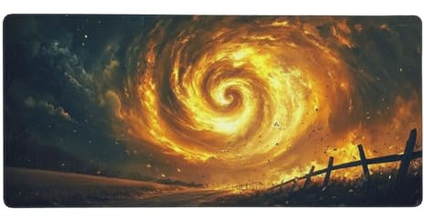 Amarillo Alfombrilla Ratón XXL 1000x500x4mm, Alfombrilla de RatónAbstracto con Base Goma Texturizada Antideslizante, Grande Gaming Mouse Pad Mejora La Precisión y La Velocida, para Ratón Teclado-GZ996