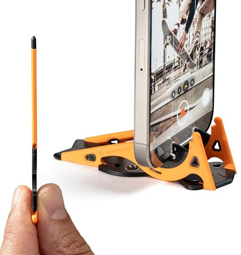 GEOMETRICAL Pocket Tripod PROv2 - Card-Size Stand, for iPhone, Lava Orange Universal Kit