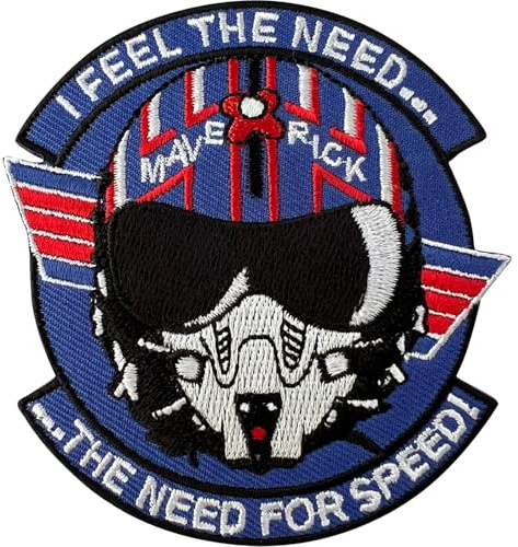 Aufnäher / Aufnäher, Motiv: United States Navy Air Force, zum Aufbügeln oder Aufnähen, für Kleidung, Pilotenkostüm, bestickt, Maverick-Stickerei, Applikation, Motiv-Aufkleber