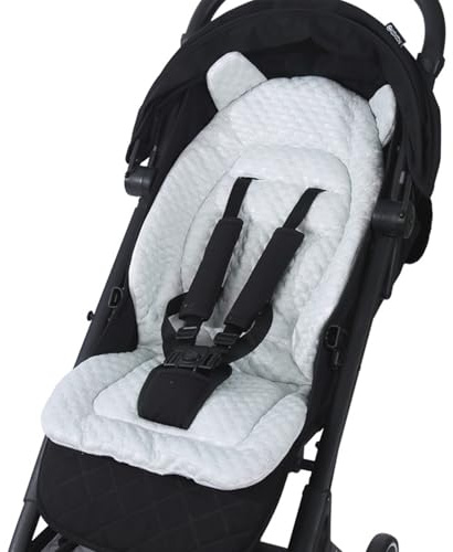 Pram Liner Baby Stroller Seat Cushion High Chair Seat Liners Reversible Plush Mesh Liners Pad Universal Padding Liner for Stroller Pram Buggy Pushchair High Chair Car