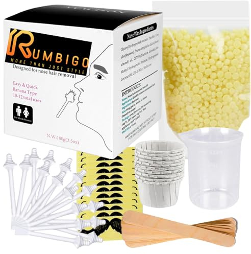 Nasenhaar Wachs Set für Männer & Frauen – Schnell, einfache & schmerzfreie Haarentfernung mit Nasenwachs Kit & Sticks