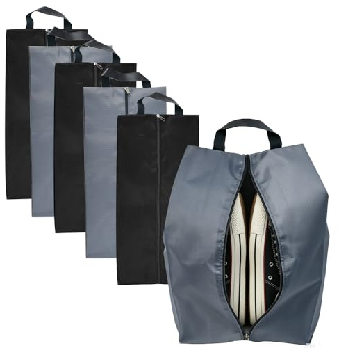 Huucozn 6 Stück Schuhbeutel Reise Schuhtasche Wasserdicht Shoe Bag Organizer Koffer Schuhsack mit Reißverschluss Aufbewahrungstasche Schuhorganizer Schuhe Aufbewahrung für Männer Frauen Reisezubehör
