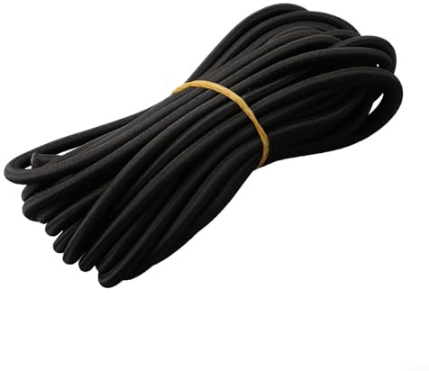 Bande élastique ronde en caoutchouc - 10 m x 6 mm - Corde élastique résistante aux chocs - Pour bâche, remorque, camping, tente