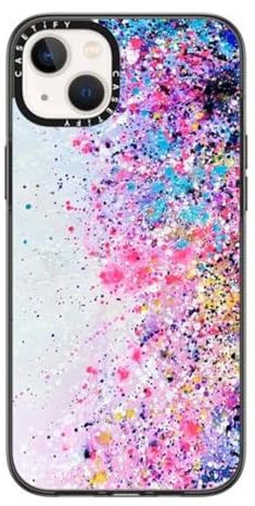 CASETiFY Étui Compact pour iPhone 14 Plus [Léger / Protection contre les chutes de qualité militaire à 4 pi. 2X / Fin] - Confetti Sprinkles - Noir Transparent