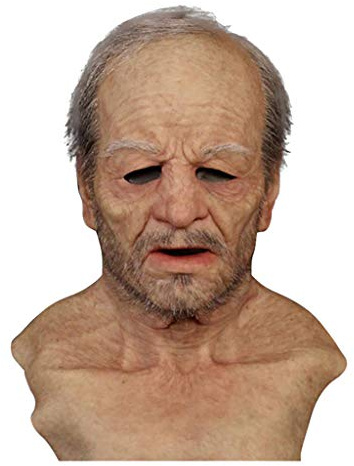 Generisch Realistische Alter Mann Maske Halloween Masken 3D Realistische Old Man Masken mit Belüftungslöchern Gruselige Latex Alte Mann Opa Maske für Halloween Cosplay Party
