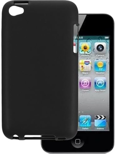 OAGELIM Schützende Telefonhülle für iPod Touch 4 - Schwarz | 3.5 Flexible stoßfeste Gel-TPU-Hülle, kratzfest und mit militärischem Fallschutz