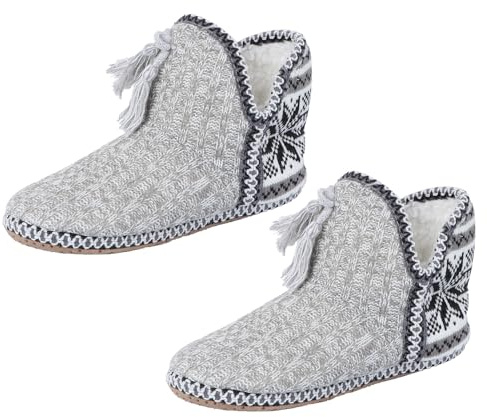 BESPORTBLE Pantofole Invernali Donna Peluche Calde e Leggere Morbida Fodera Pelosa per Casa e Regali di Natale Autunno Inverno Taglia S/m