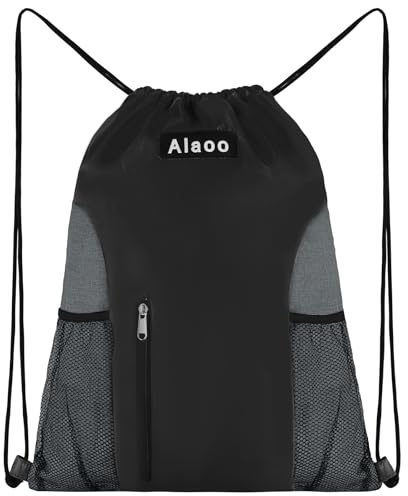 Alaoo Mochilas de Cuerdas, Mochilas de Malla para Playa,Bolsa de Natacióncon Bolsillo Impermeabl,Bolsa Deportiva Unisex Impermeable para Viajes, Playa, Natación