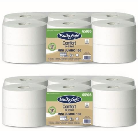 SGWEB Professional Carta Igienica Mini Jumbo 130 Metri 12 Rotoli 2 Veli