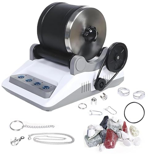 Electric Rock Tumbler Machine, with Digital Timer, 450g capacity drum with 4-Day Time for DIY Stone Polishing in Hobby and Projects
