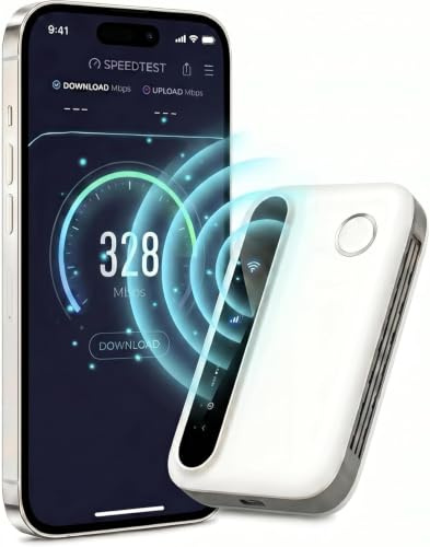 Router WiFi Portátil 5G Desbloqueado con Ranura SIM,Conexión para 10 Dispositivos,Cobertura 4G/5G,Compatible con Todos los Operadores, Sin Contrato,Ideal para Viajes y Negocios